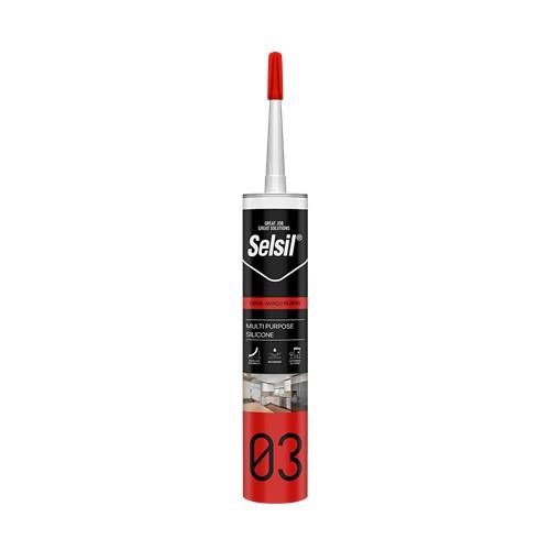 SILICONE ACETICO 280gr SELSIL TRASPARENTE 25 PEZZI SAC 100 